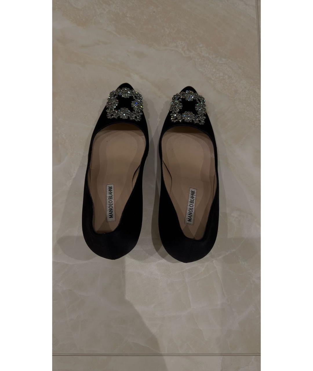 MANOLO BLAHNIK Черные текстильные туфли, фото 3