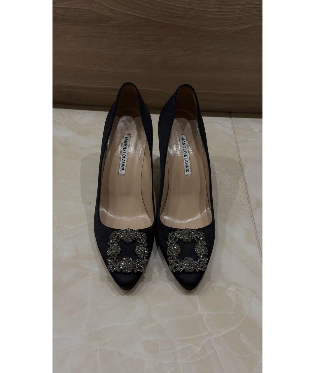 MANOLO BLAHNIK Черные текстильные туфли, фото 2