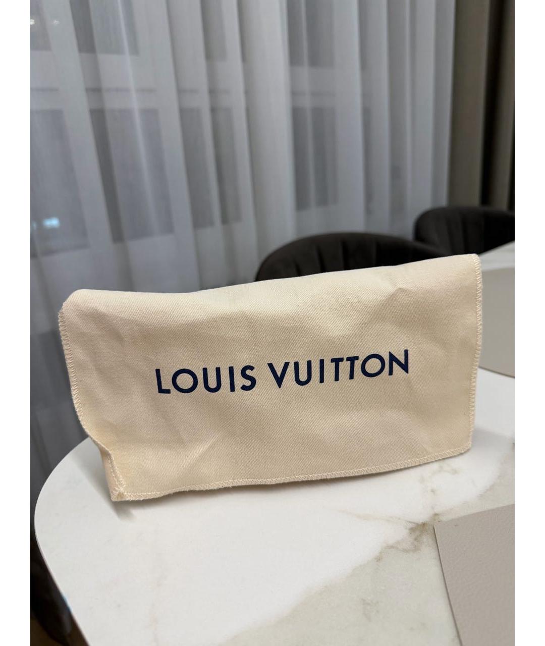 LOUIS VUITTON Коричневая кожаная косметичка, фото 6