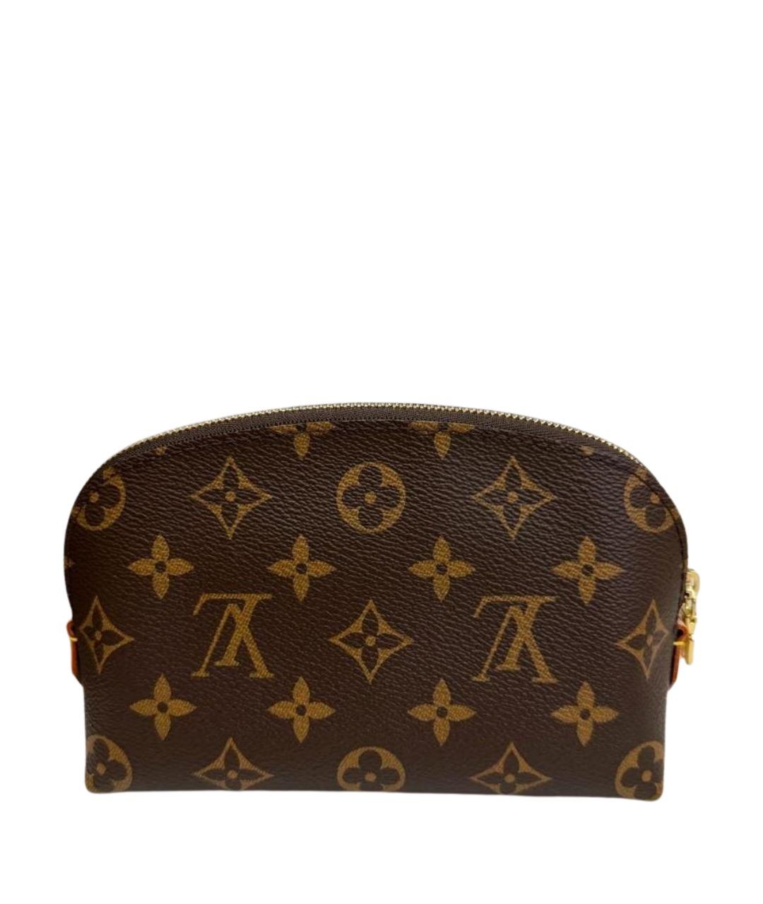 LOUIS VUITTON Коричневая кожаная косметичка, фото 1
