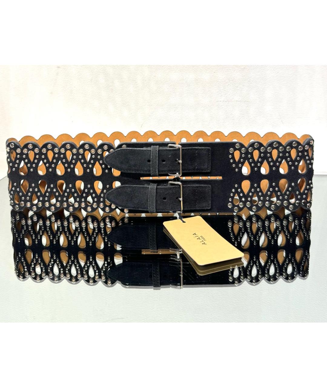 ALAIA Черный замшевый ремень, фото 7