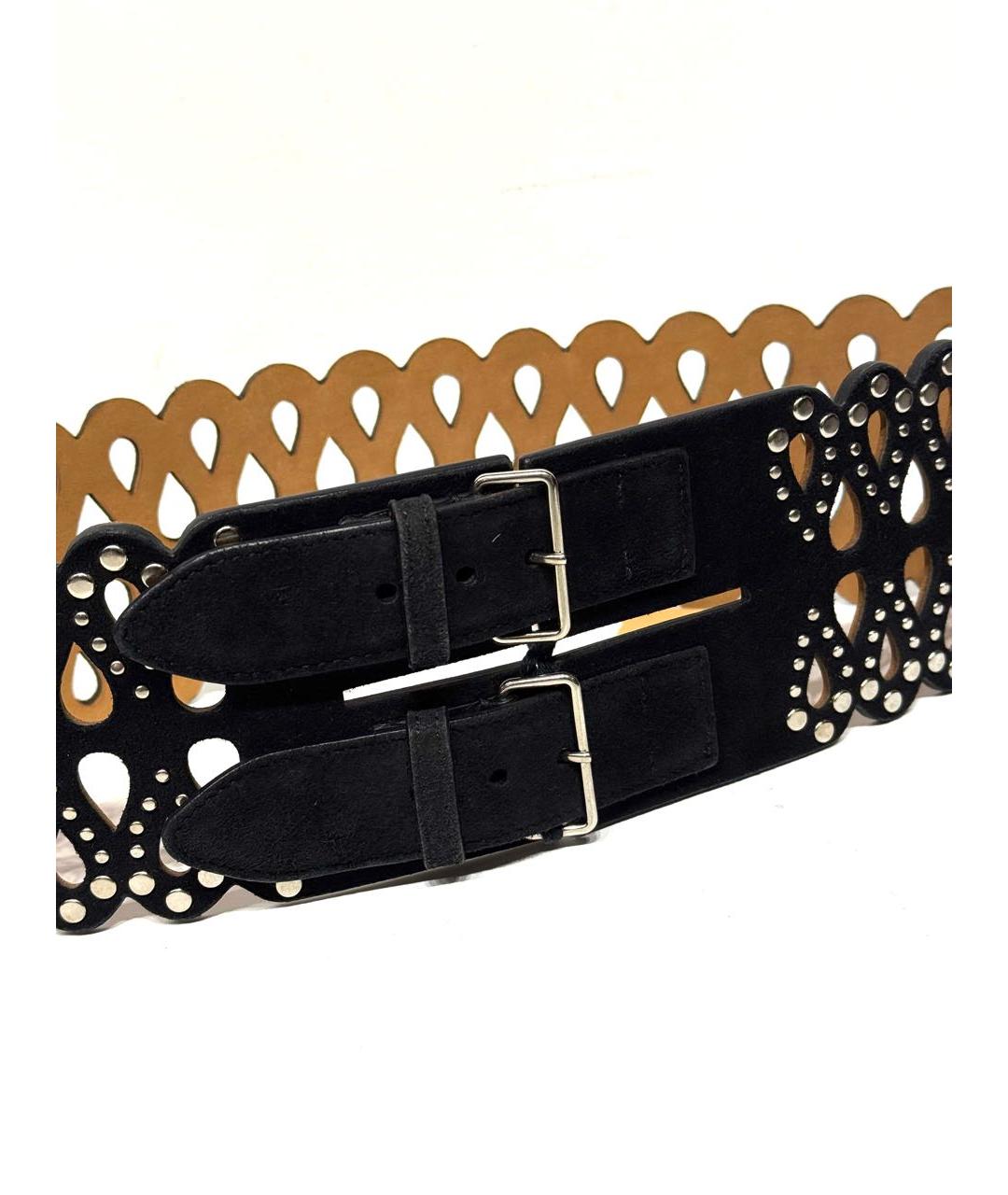 ALAIA Черный замшевый ремень, фото 6