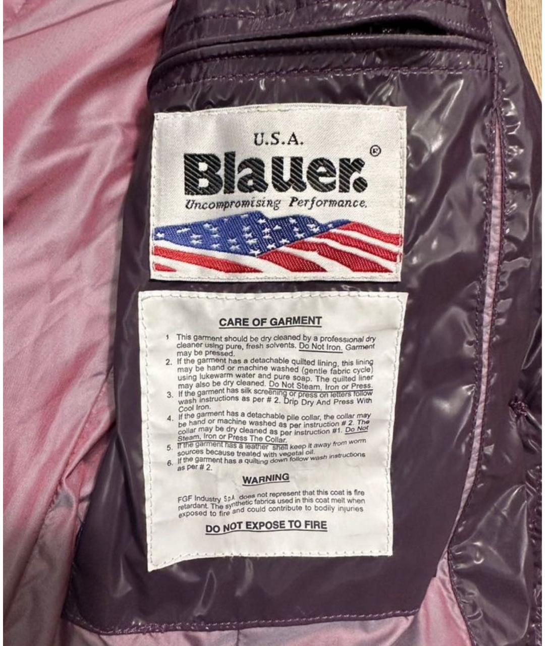 BLAUER Бордовый полиэстеровый пуховик, фото 4