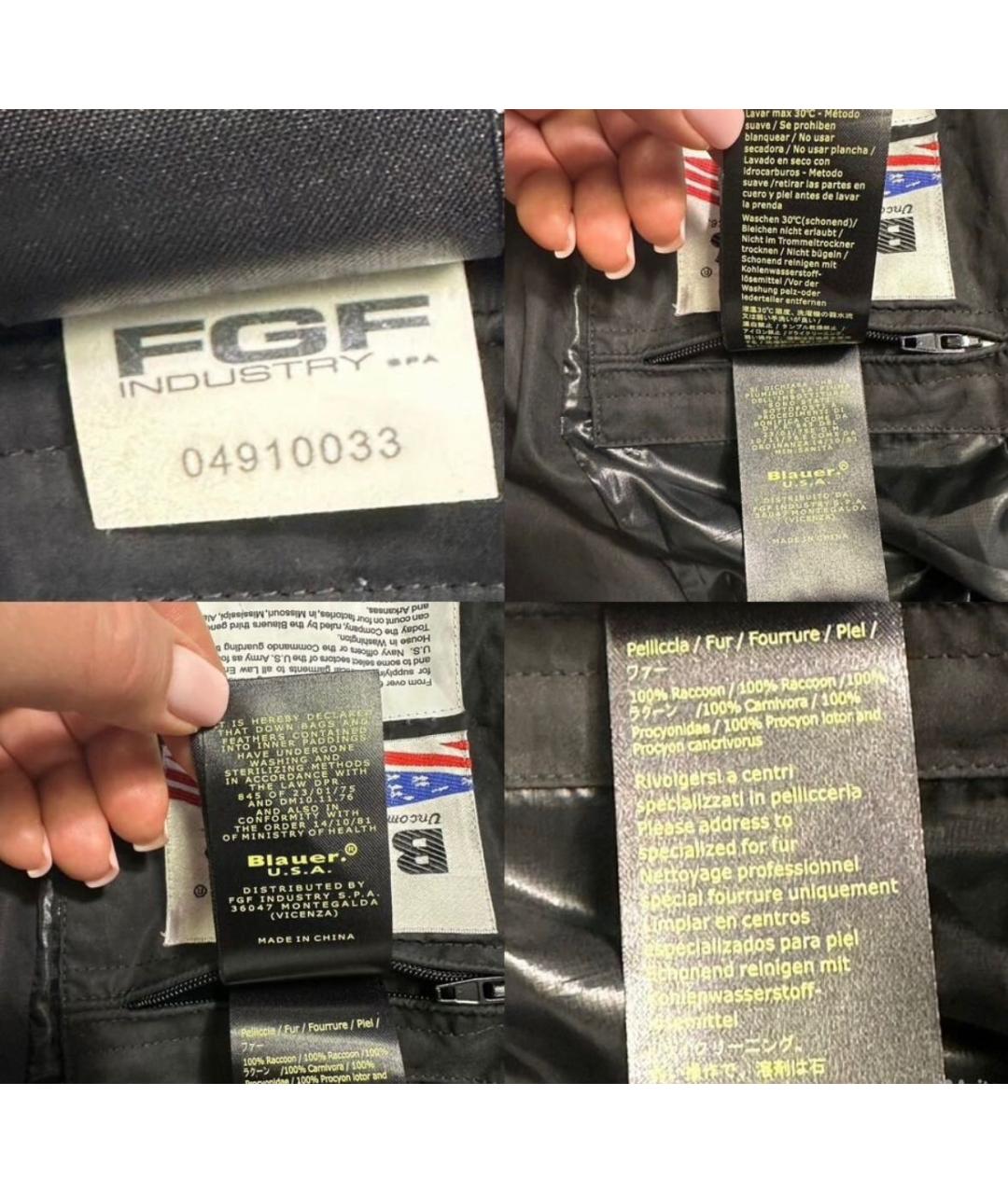 BLAUER Черный хлопковый пуховик, фото 7