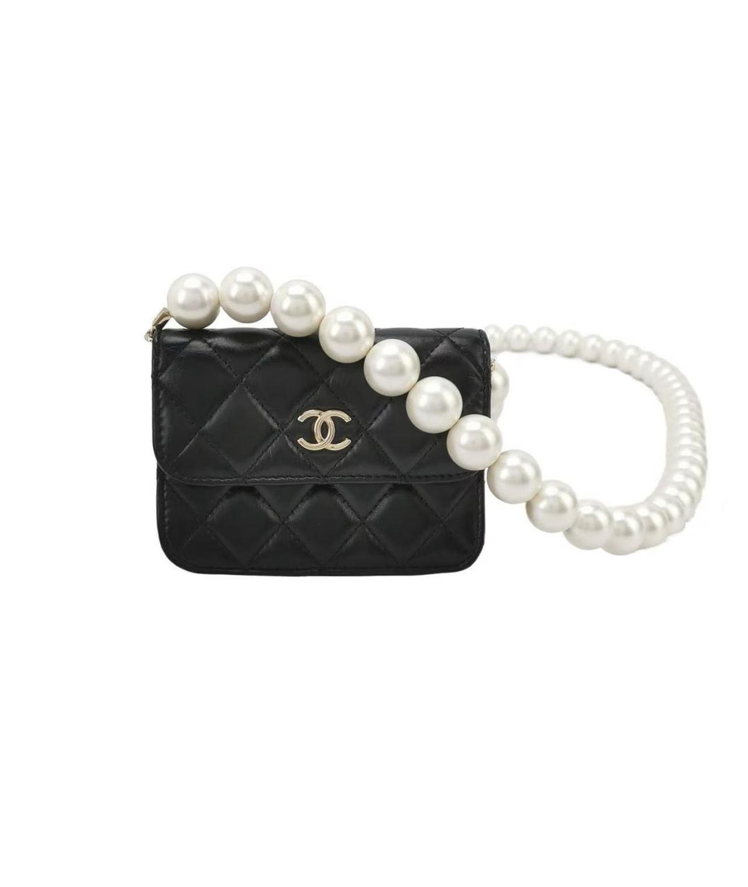 CHANEL Черная кожаная сумка через плечо, фото 8