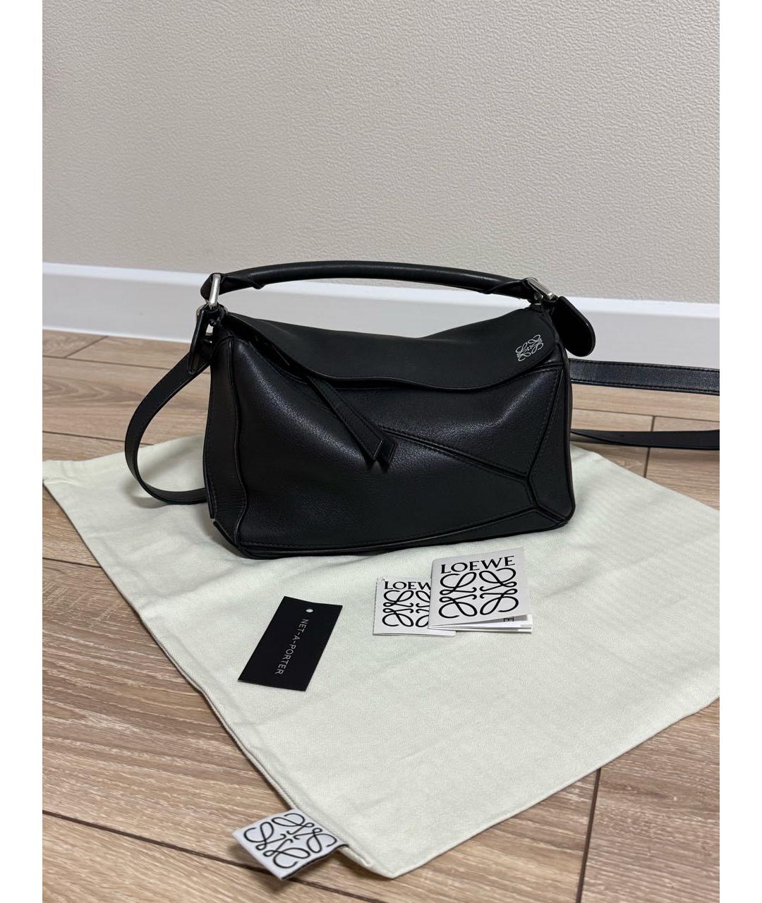 LOEWE Черная кожаная сумка с короткими ручками, фото 8