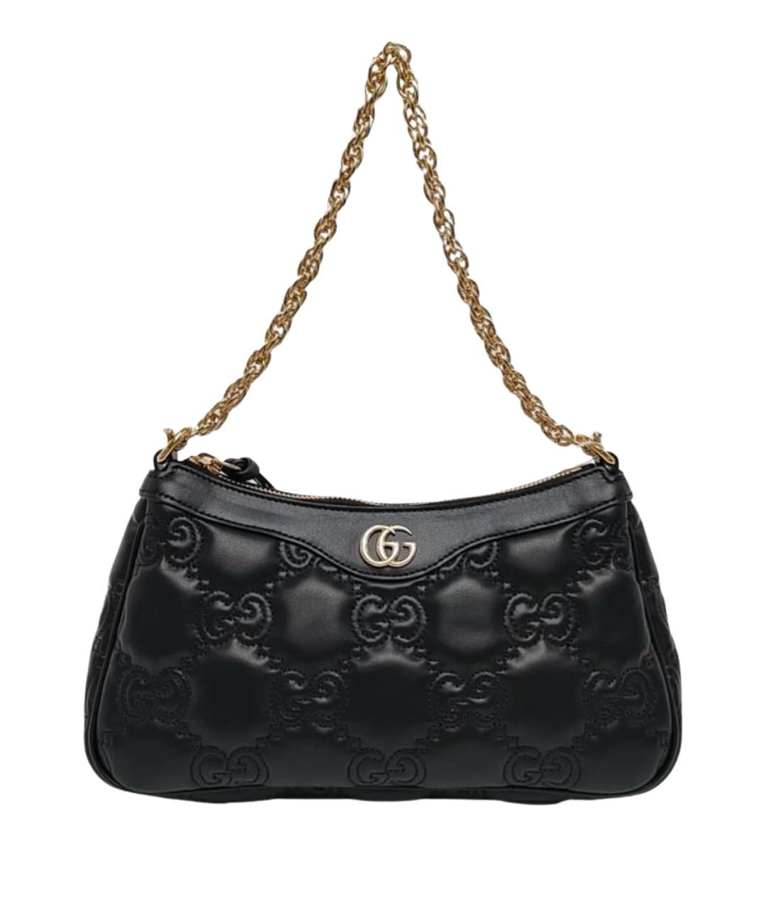 GUCCI Черная кожаная сумка с короткими ручками, фото 1