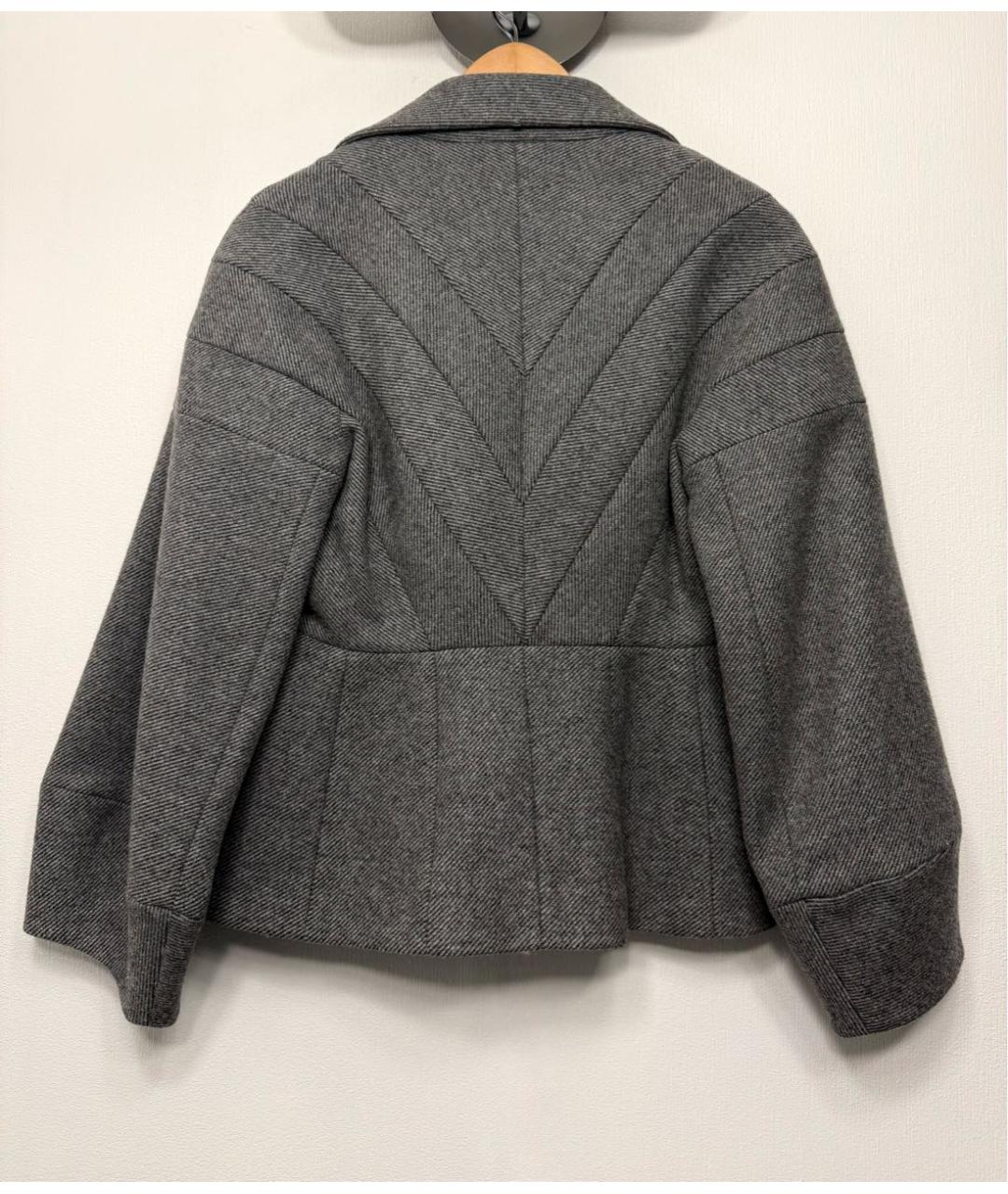 SPORTMAX Серое шерстяное пальто, фото 2