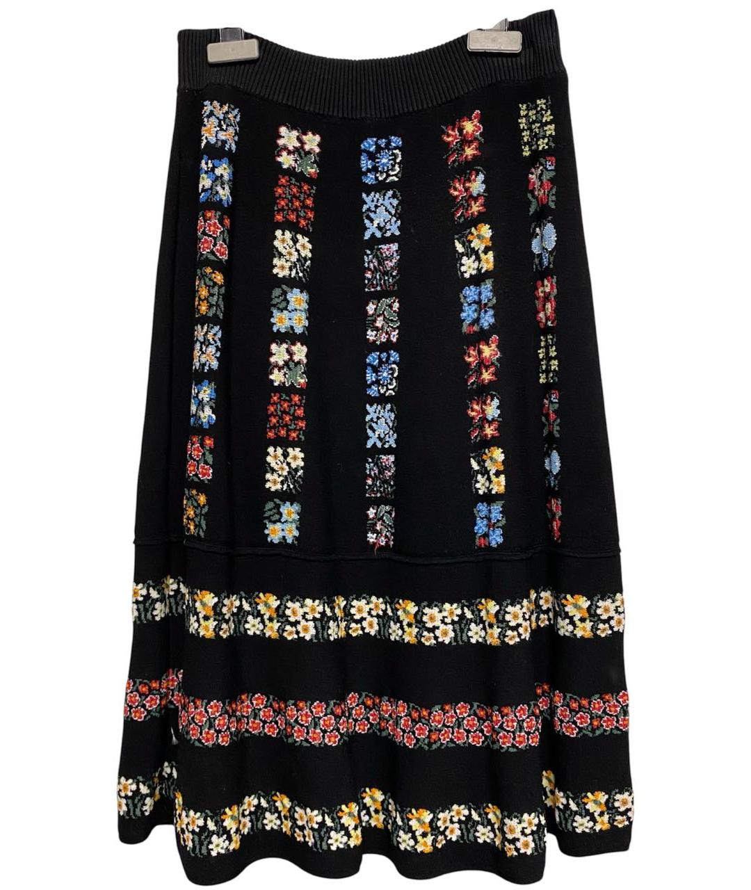 VALENTINO Черная полиэстеровая юбка миди, фото 3