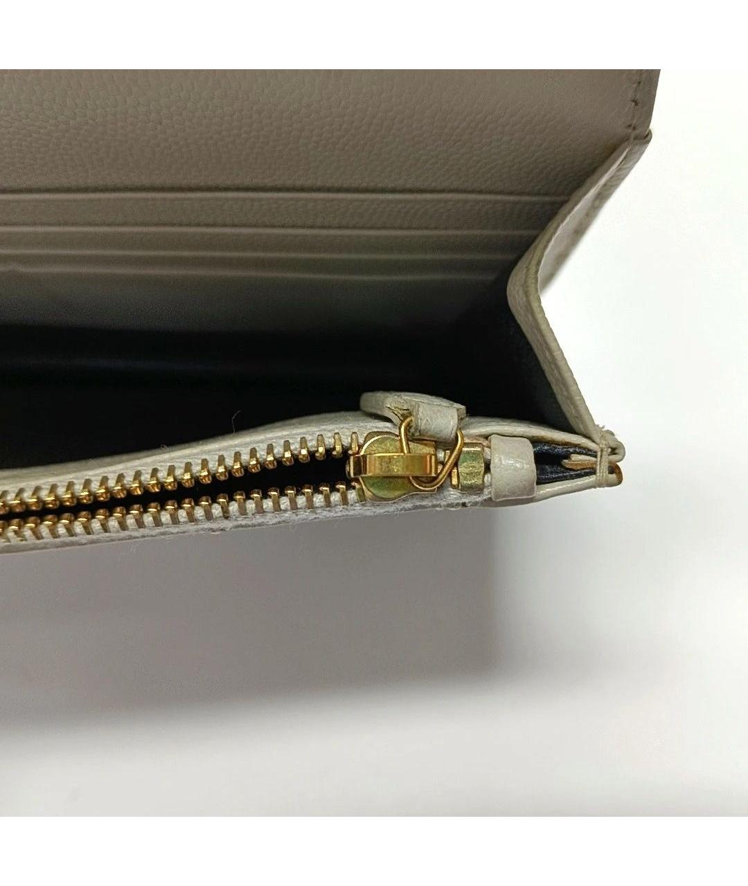 SAINT LAURENT Бежевая кожаная сумка через плечо, фото 7