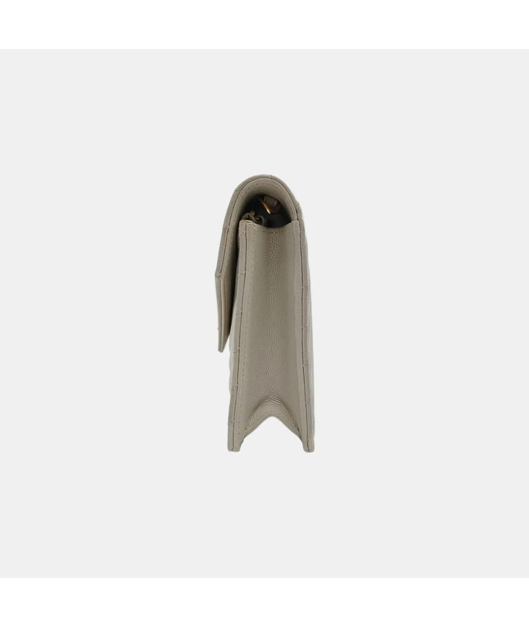 SAINT LAURENT Бежевая кожаная сумка через плечо, фото 2