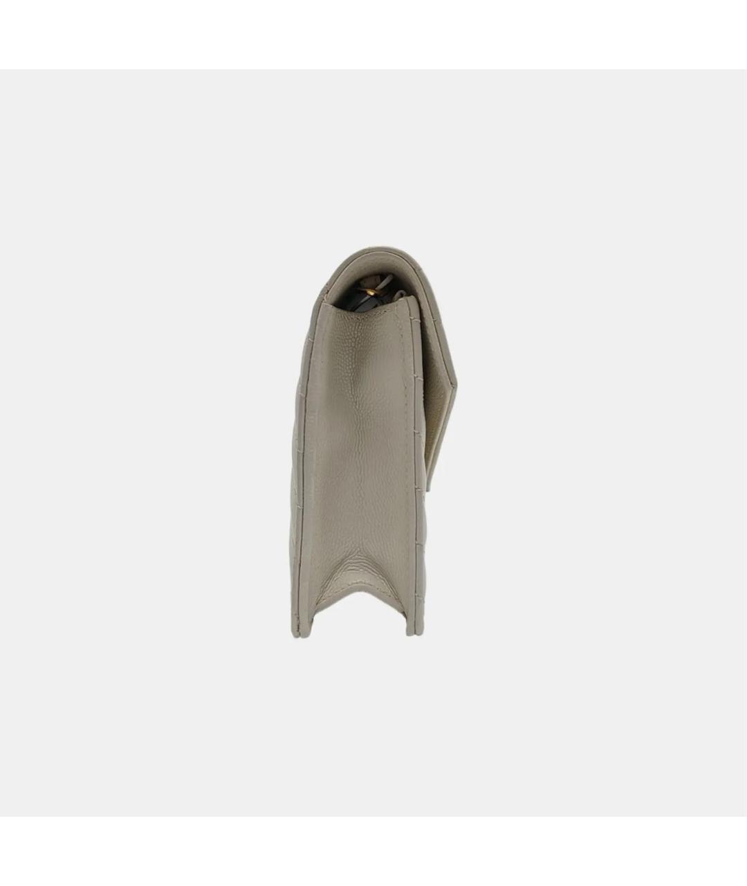 SAINT LAURENT Бежевая кожаная сумка через плечо, фото 3