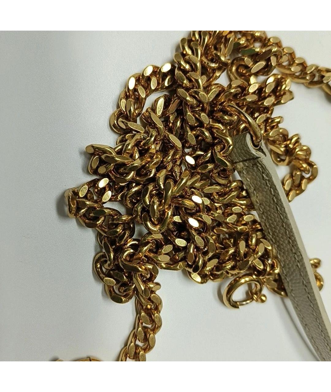 SAINT LAURENT Бежевая кожаная сумка через плечо, фото 8