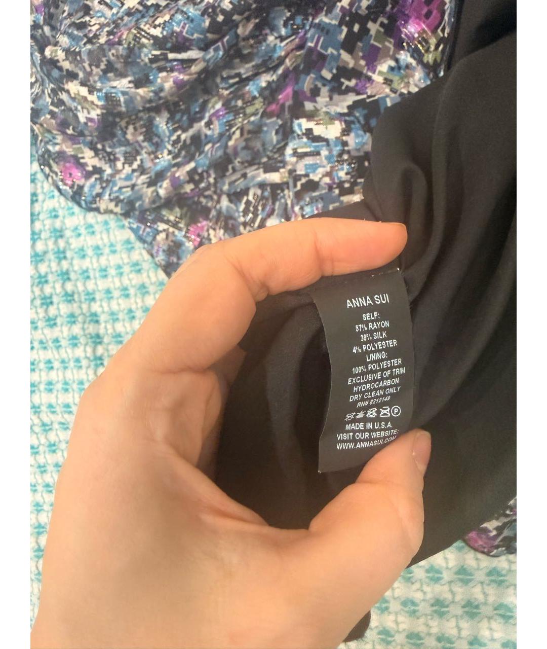 ANNA SUI Мульти вискозное повседневное платье, фото 4