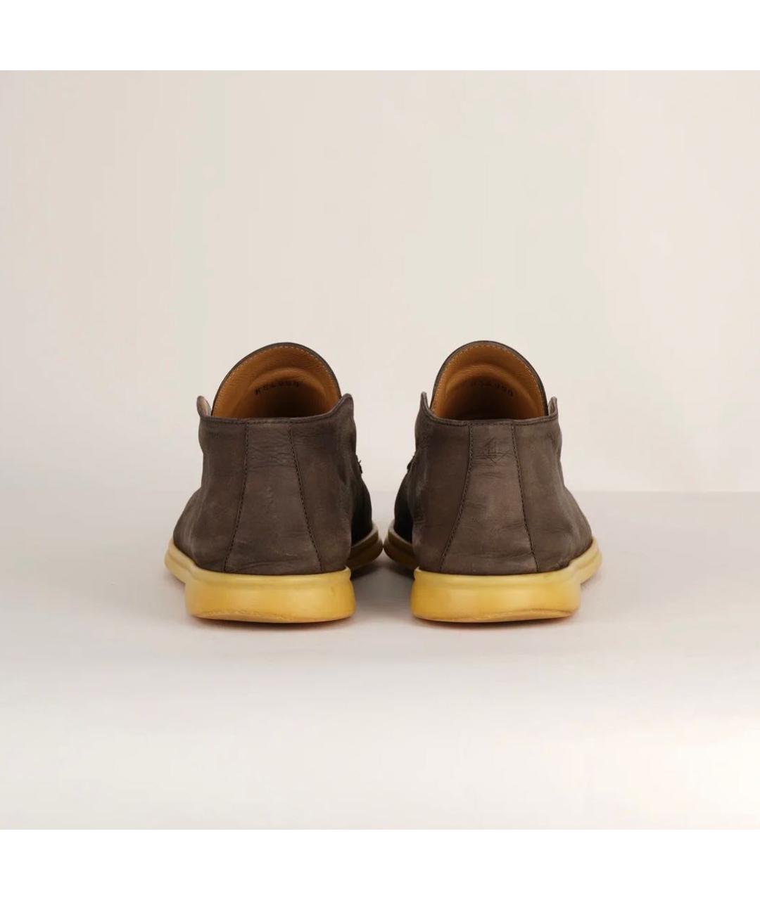 LORO PIANA Коричневые нубуковые лоферы, фото 4