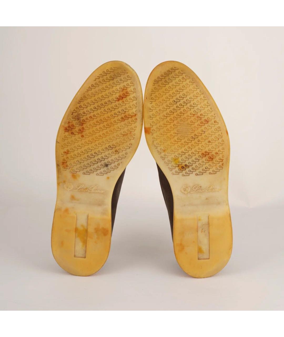 LORO PIANA Коричневые нубуковые лоферы, фото 5