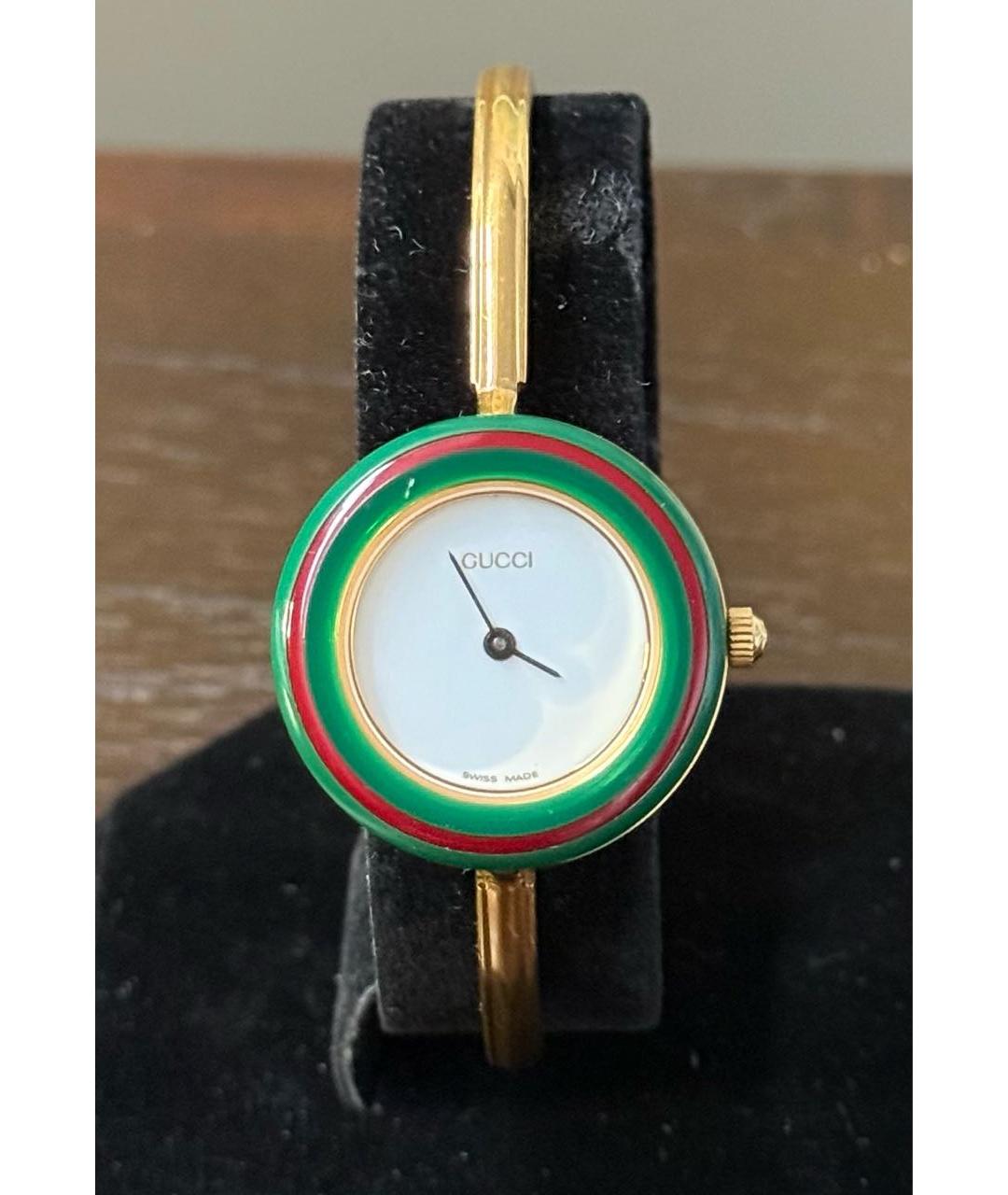 GUCCI Золотые пластиковые часы, фото 9