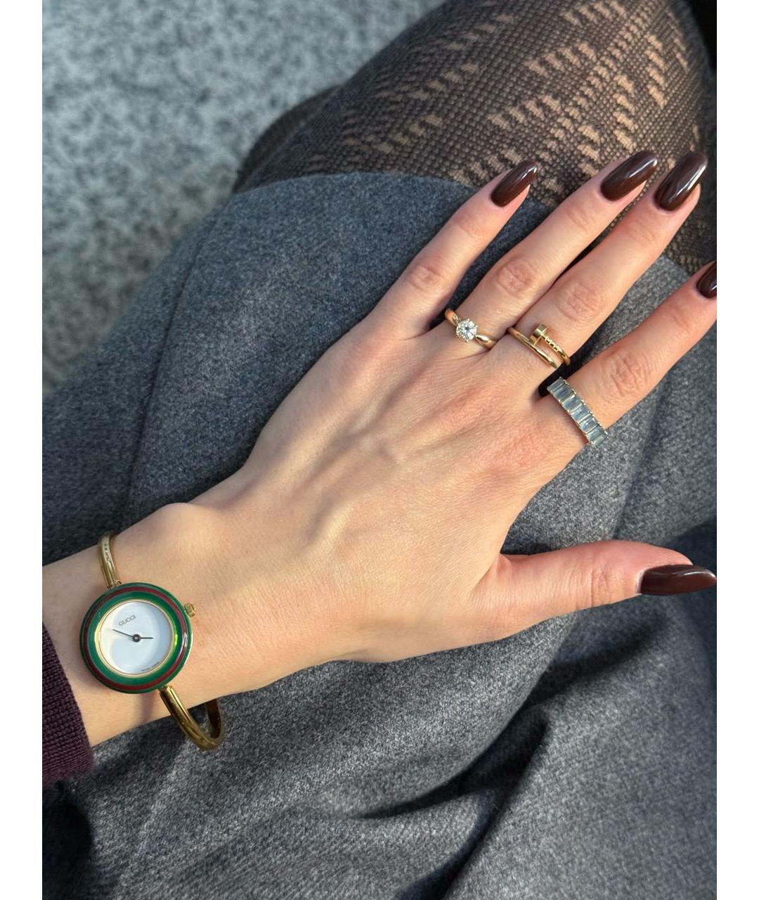 GUCCI Золотые пластиковые часы, фото 6