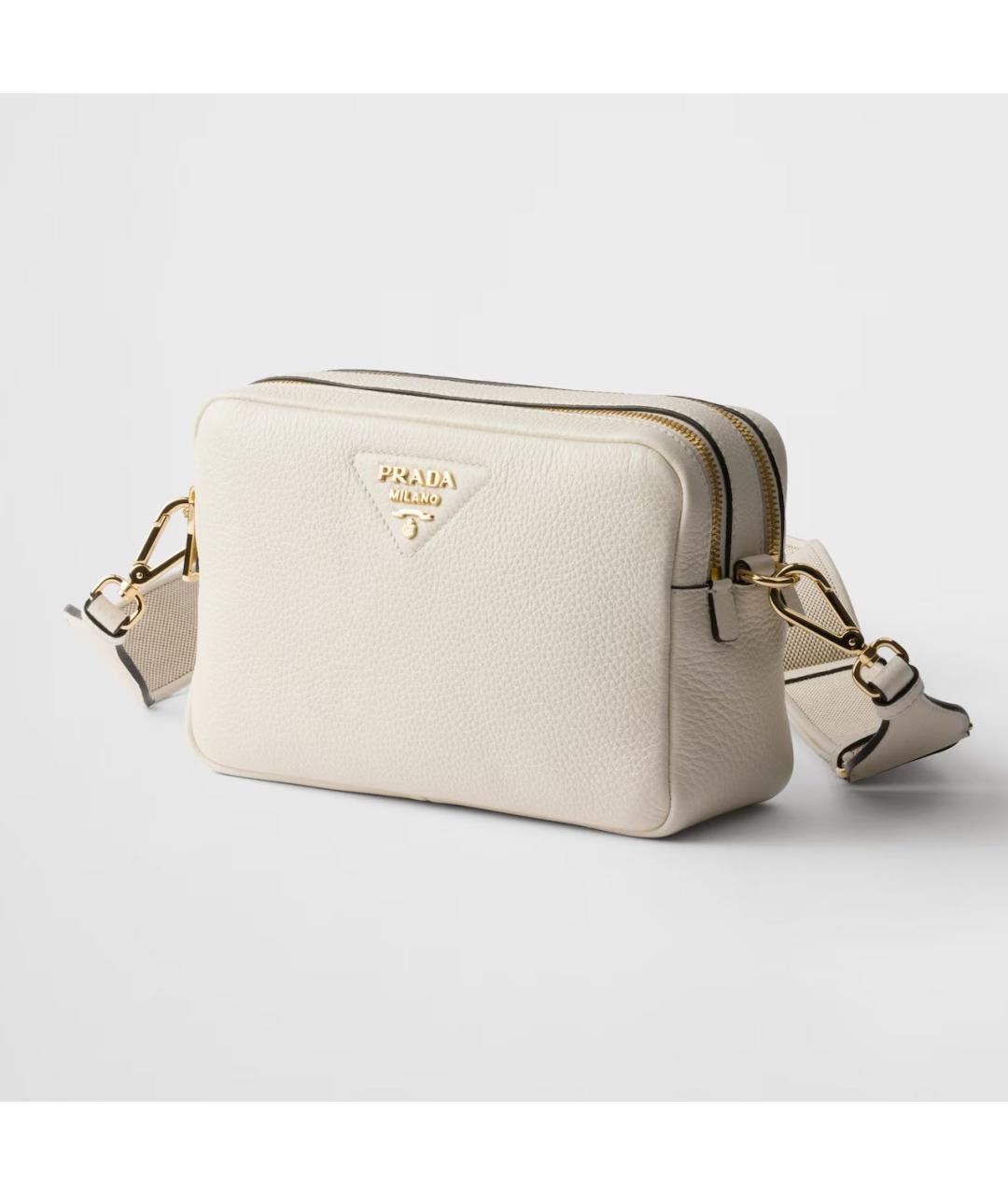 PRADA Белая кожаная сумка через плечо, фото 2