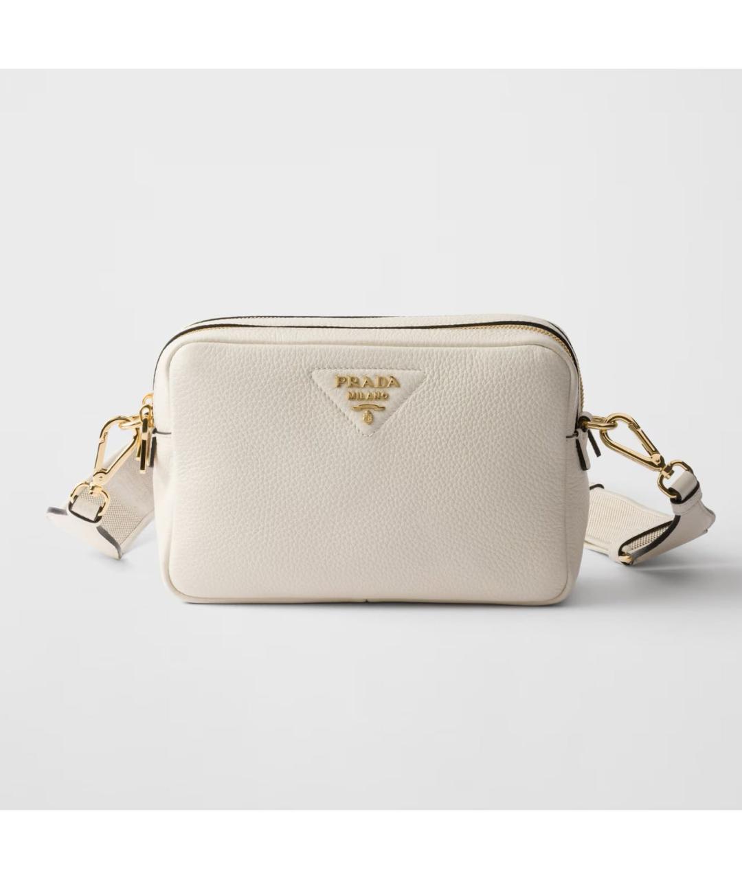 PRADA Белая кожаная сумка через плечо, фото 4