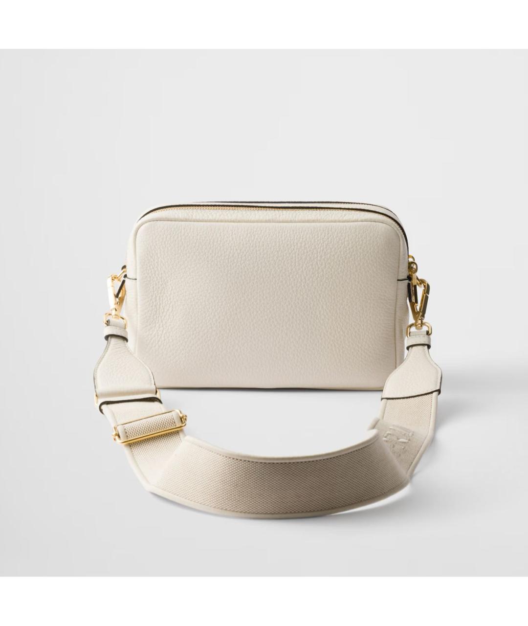 PRADA Белая кожаная сумка через плечо, фото 3