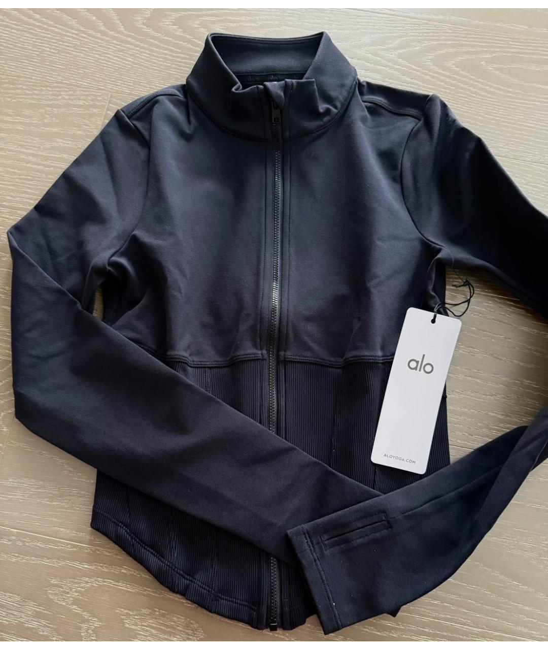 ALO YOGA Черная полиэстеровая спортивная куртка, фото 2