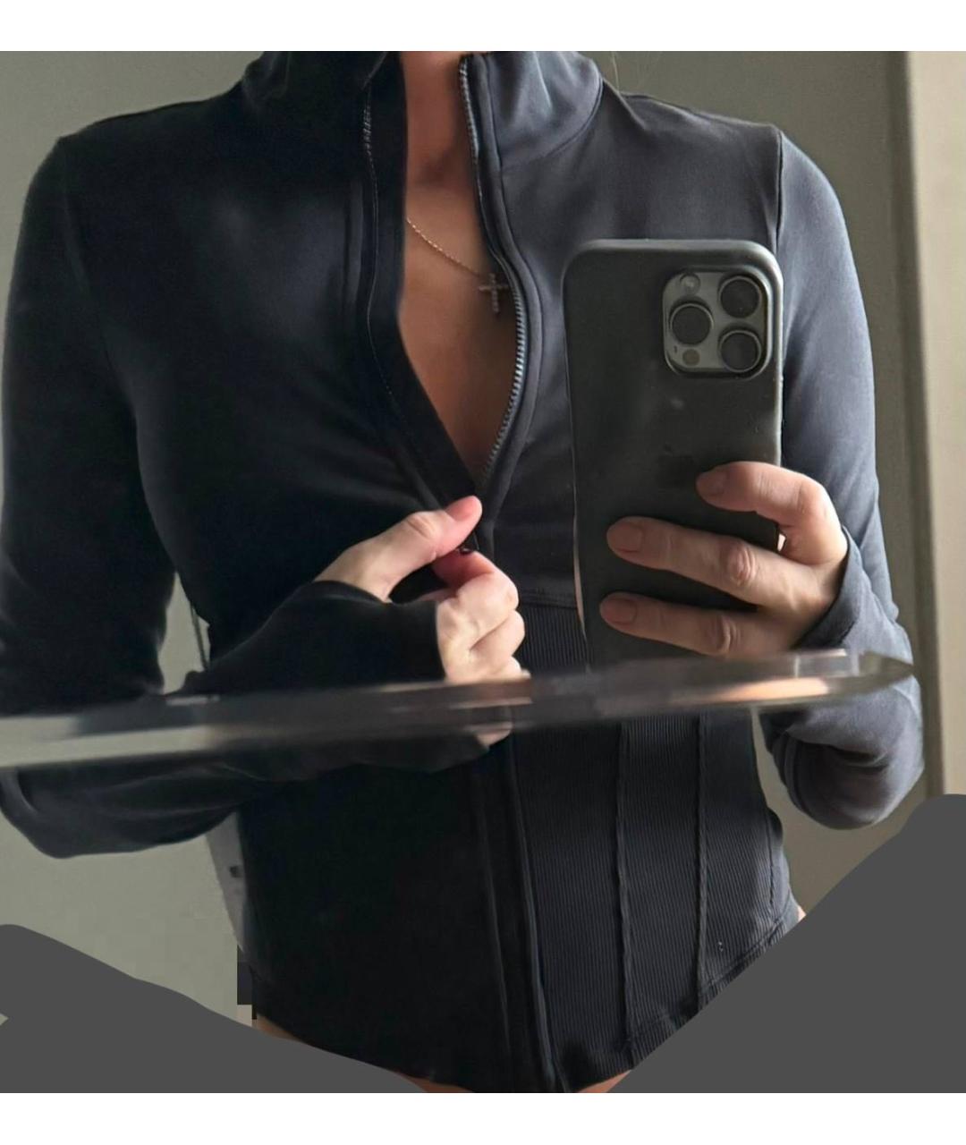 ALO YOGA Черная полиэстеровая спортивная куртка, фото 3