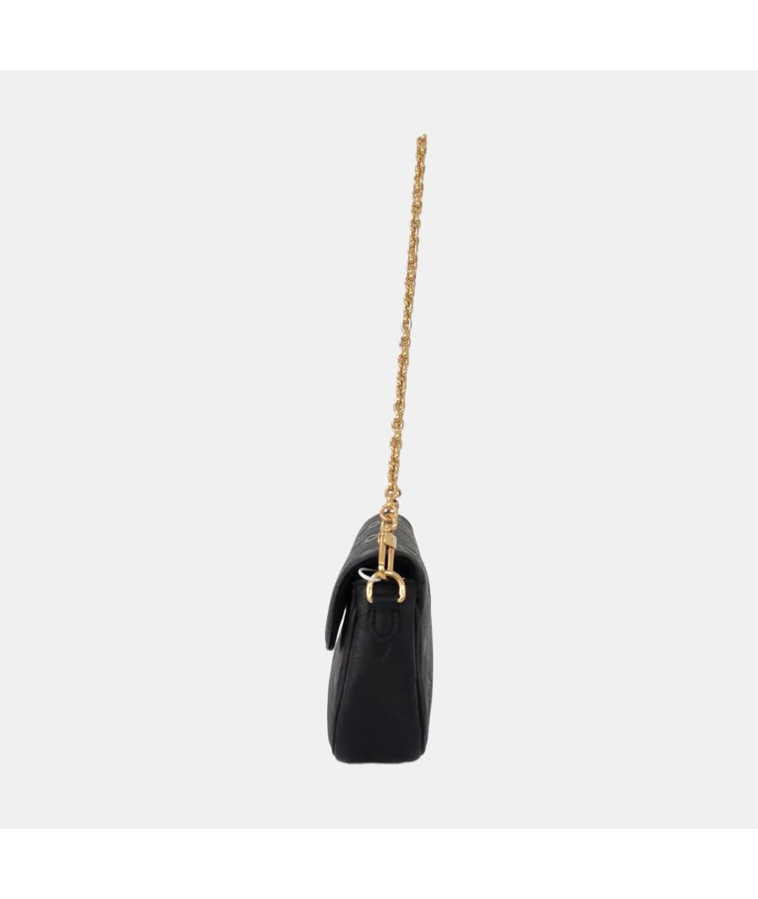 LOUIS VUITTON Черная кожаная сумка через плечо, фото 2