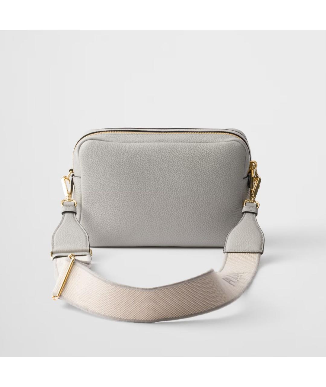 PRADA Серая кожаная сумка через плечо, фото 3