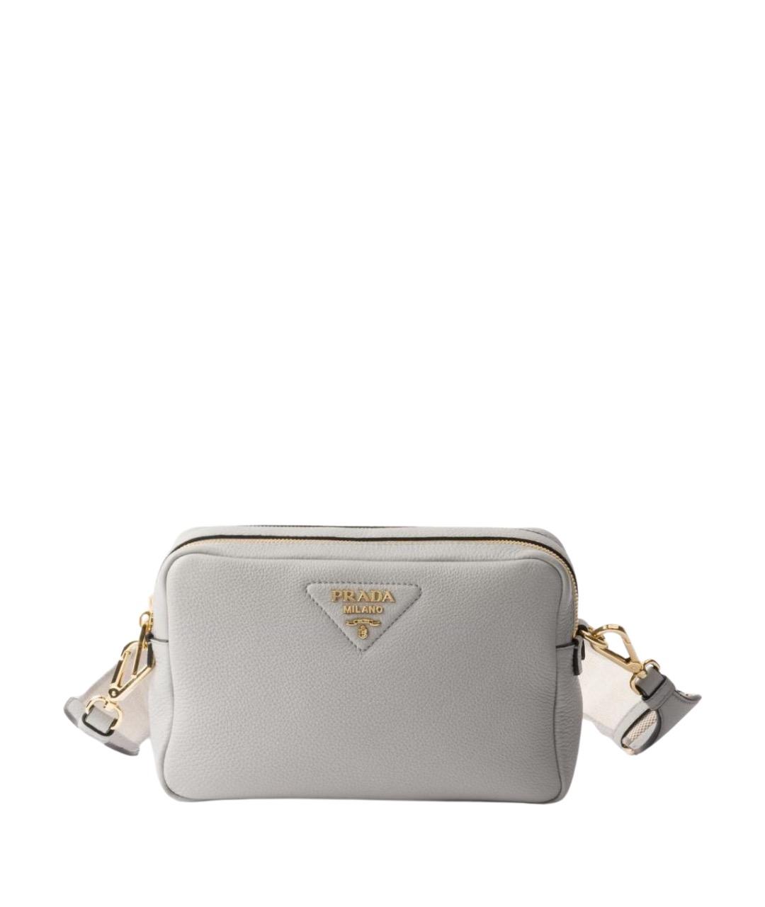 PRADA Серая кожаная сумка через плечо, фото 1