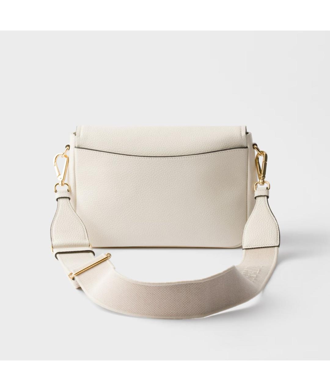 PRADA Белая кожаная сумка через плечо, фото 3