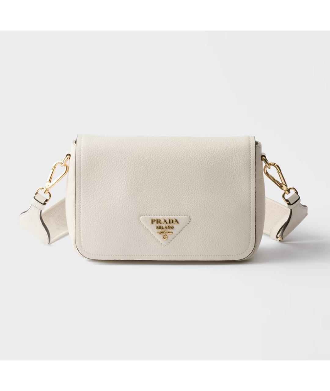 PRADA Белая кожаная сумка через плечо, фото 4