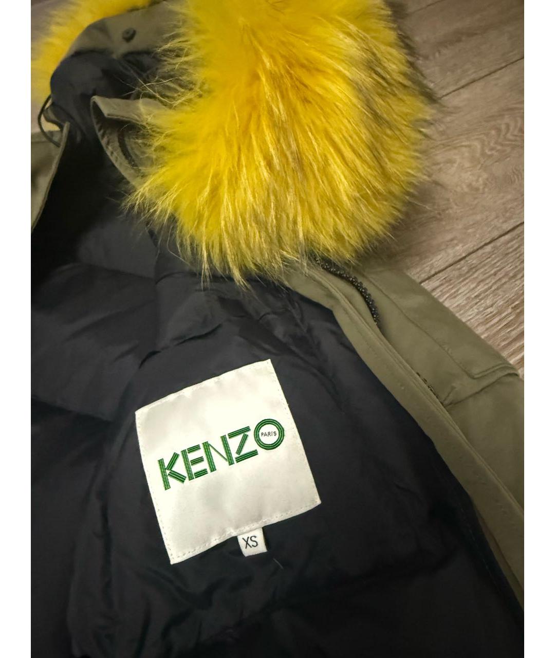 KENZO Хаки хлопковый пуховик, фото 3