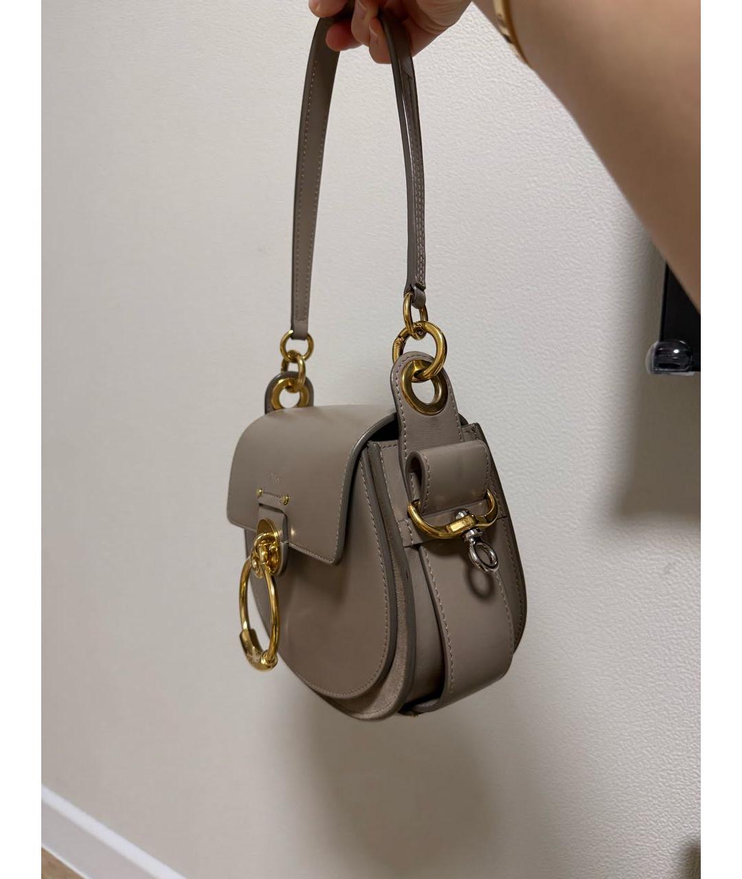 CHLOE Бежевая кожаная сумка через плечо, фото 2