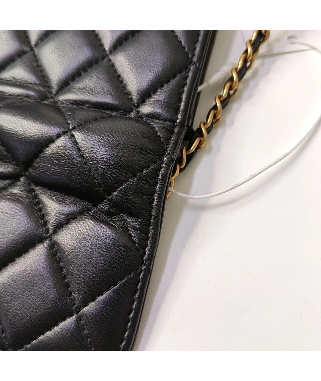 CHANEL Черная кожаная сумка через плечо, фото 7