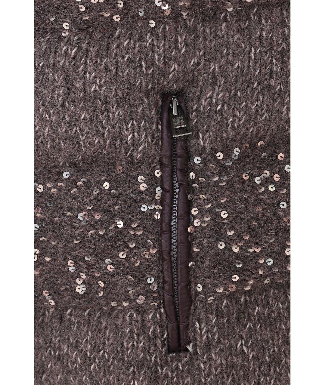 PANICALE Коричневый шерстяной жилет, фото 3