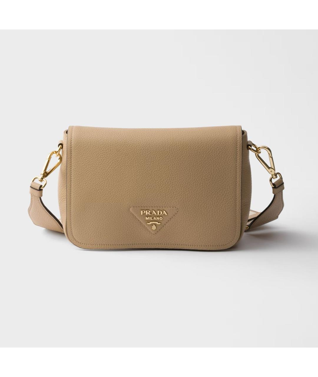 PRADA Бежевая кожаная сумка через плечо, фото 5