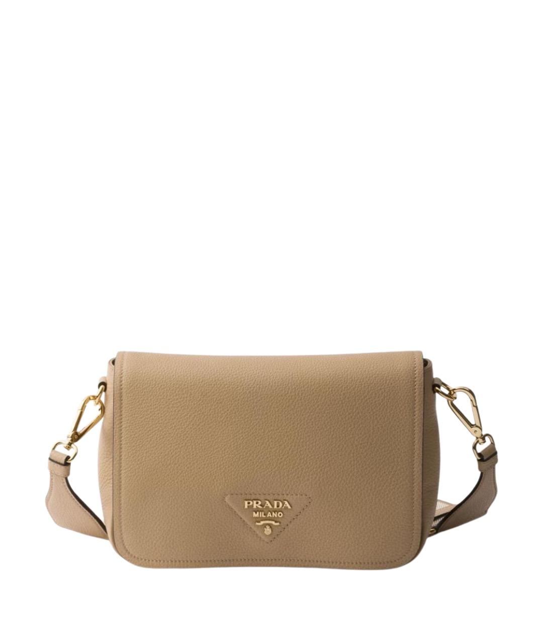 PRADA Бежевая кожаная сумка через плечо, фото 1