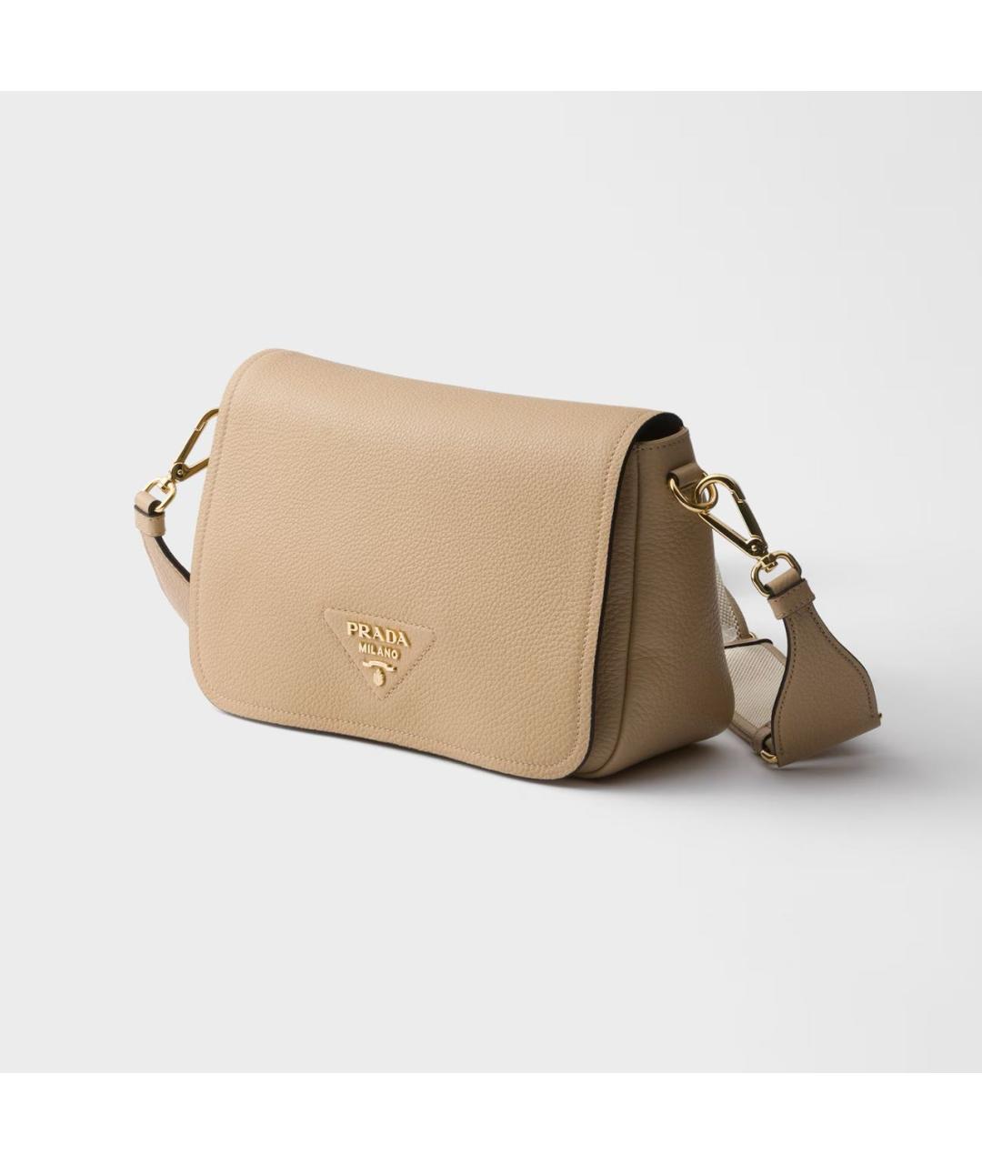 PRADA Бежевая кожаная сумка через плечо, фото 2