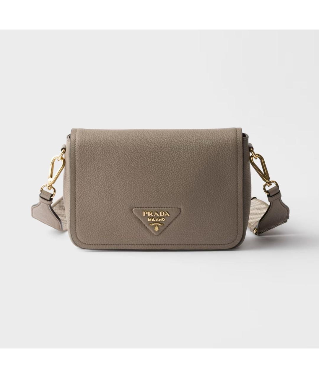 PRADA Серая кожаная сумка через плечо, фото 5