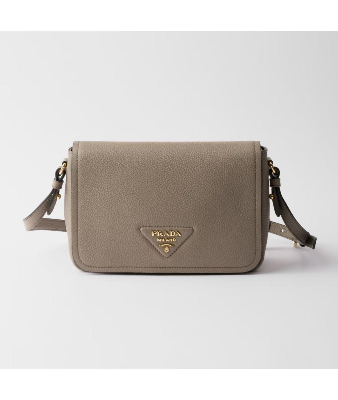 PRADA Серая кожаная сумка через плечо, фото 4