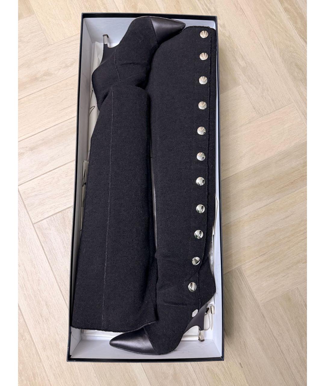 GIUSEPPE ZANOTTI DESIGN Черные кожаные ботфорты, фото 4