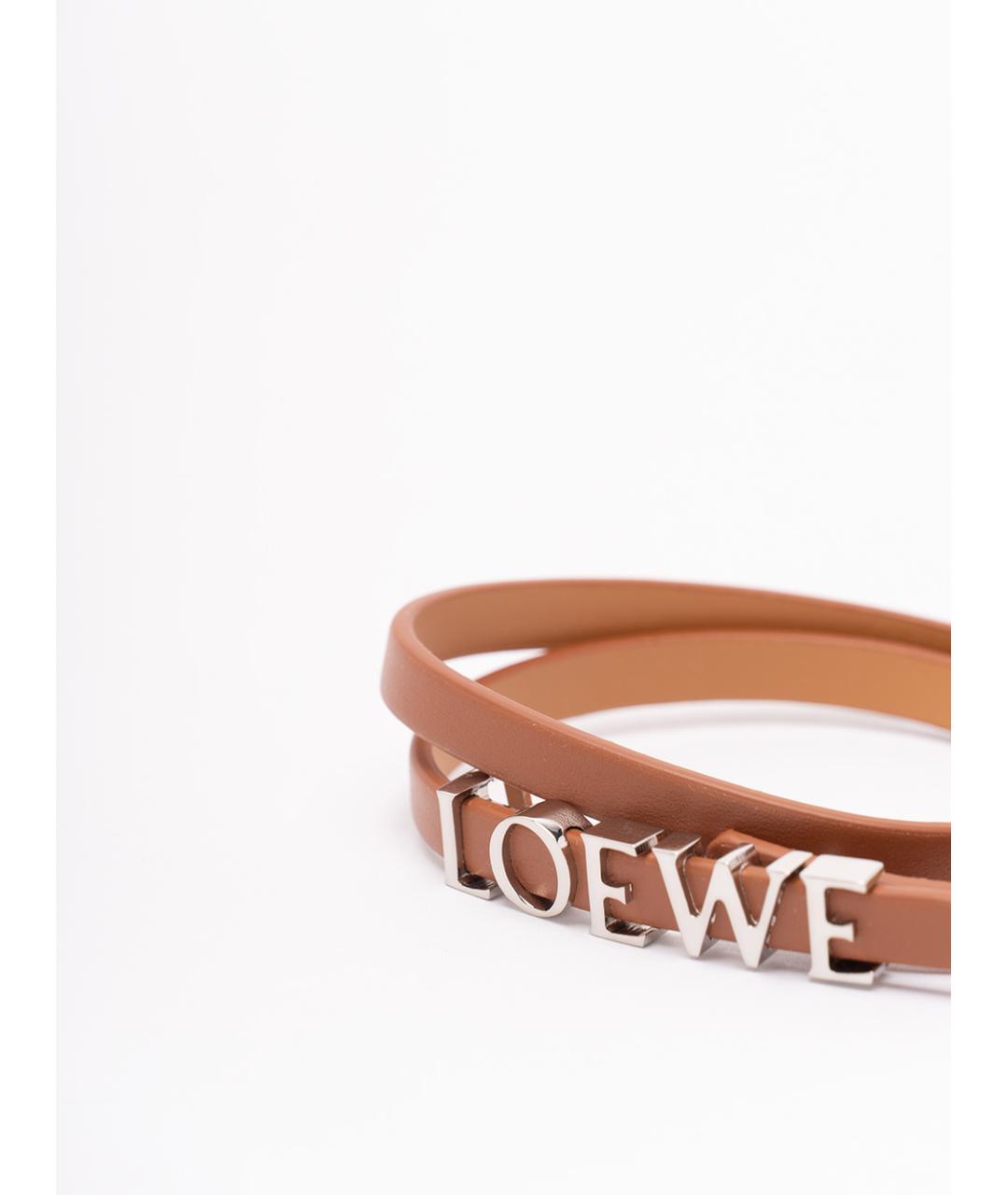 LOEWE Коричневый кожаный браслет, фото 2
