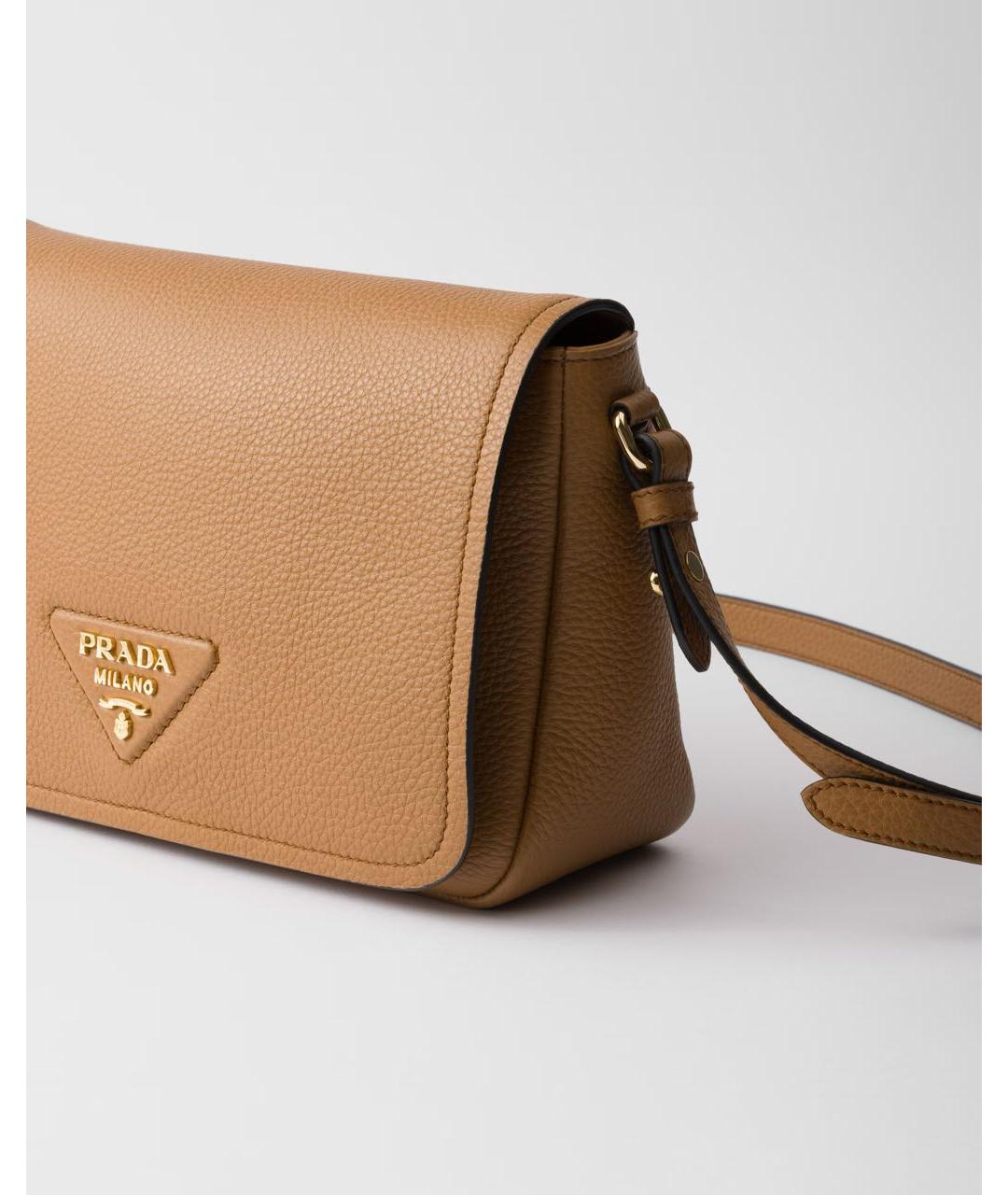 PRADA Коричневая кожаная сумка через плечо, фото 4