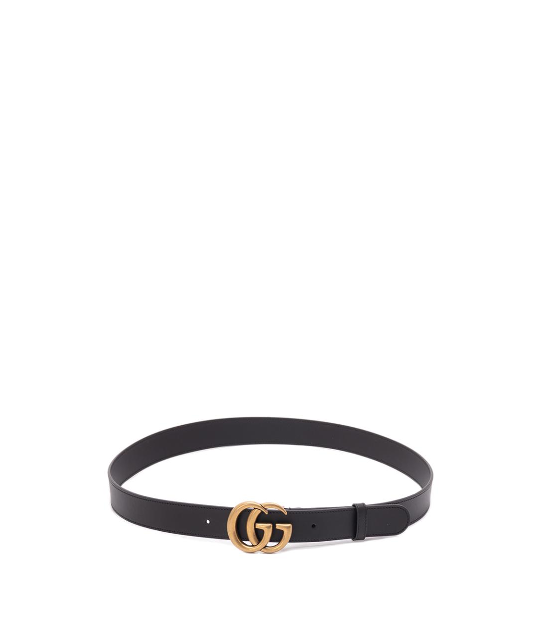 GUCCI Черный кожаный ремень, фото 1
