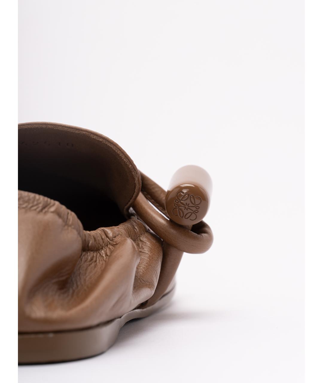 LOEWE Бежевые кожаные лоферы, фото 5