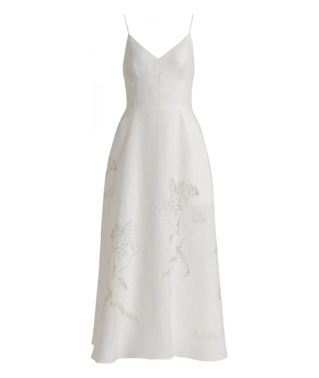 ALBERTA FERRETTI Белое льняное платье, фото 1