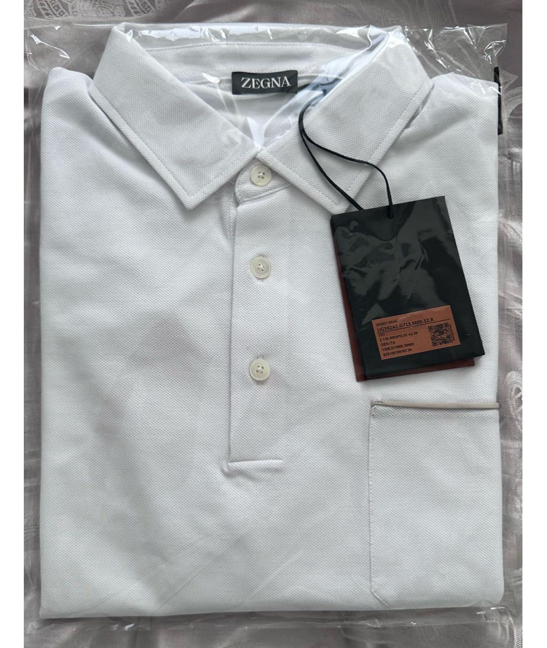 ZEGNA Белое хлопковое поло с длинным рукавом, фото 5