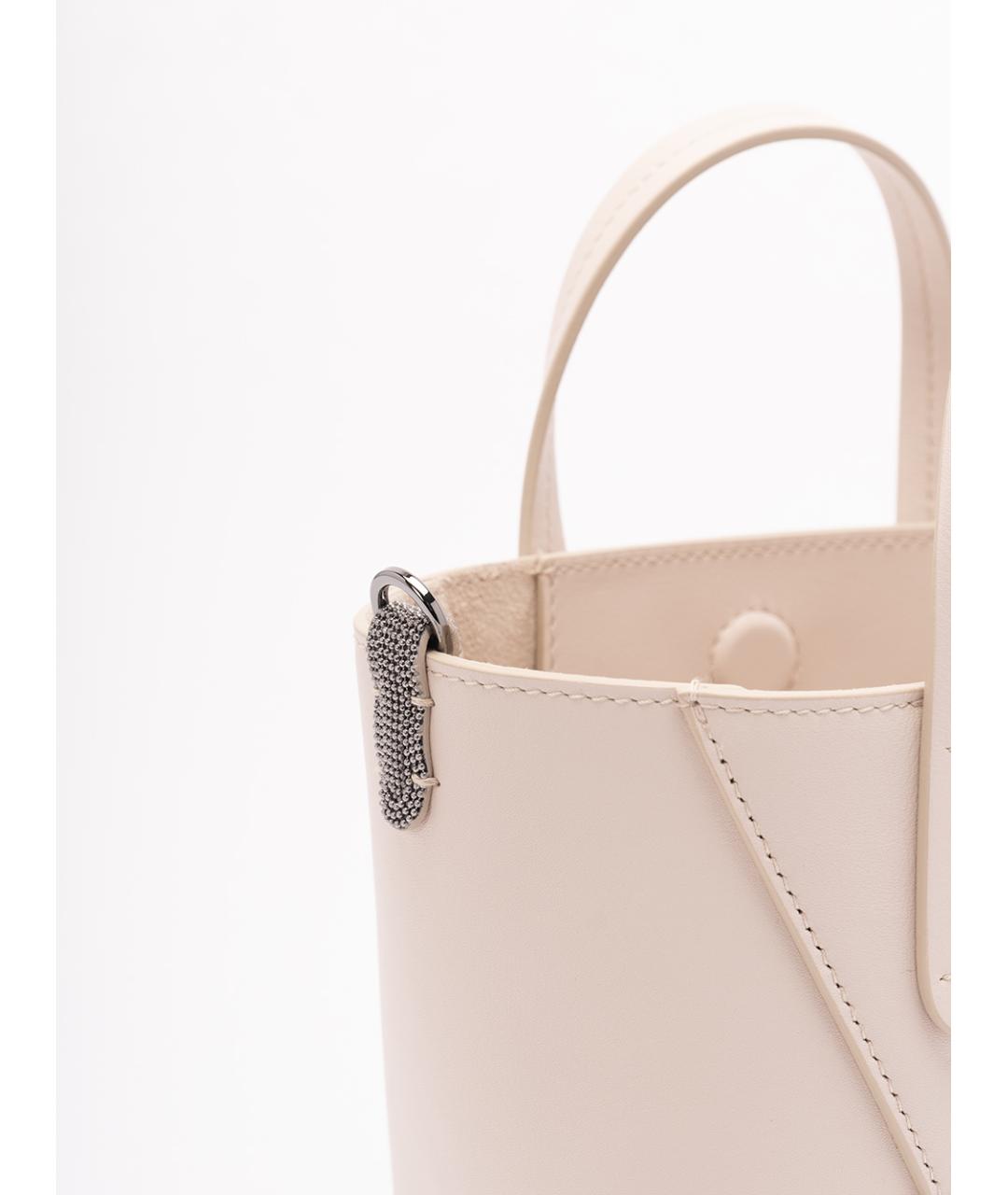 BRUNELLO CUCINELLI Бежевая кожаная сумка тоут, фото 5