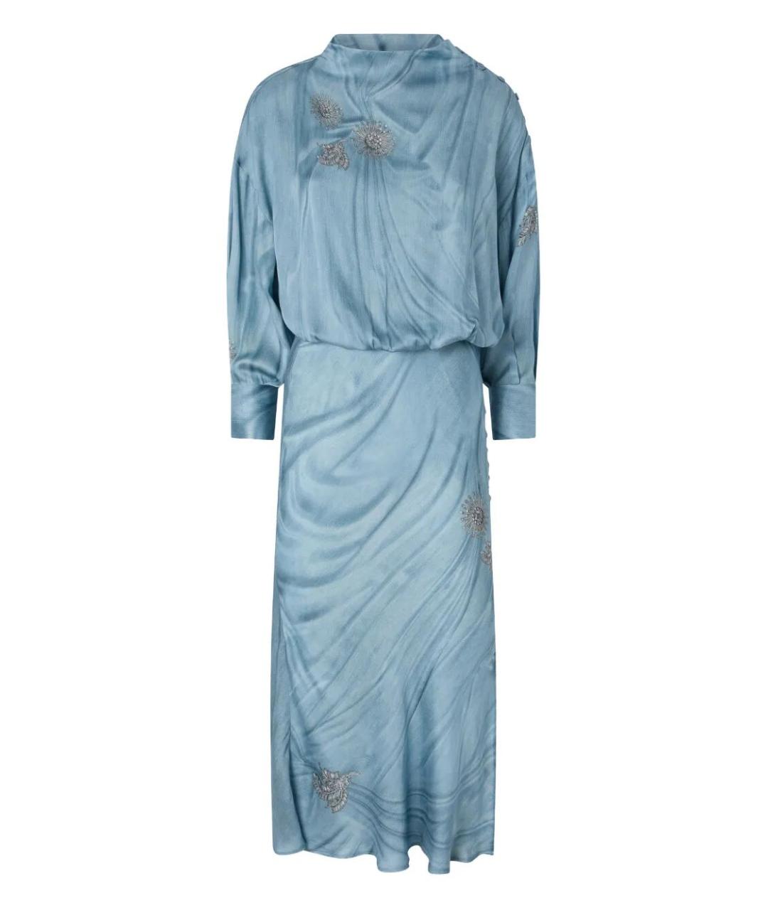 PINKO Голубое вискозное платье, фото 1